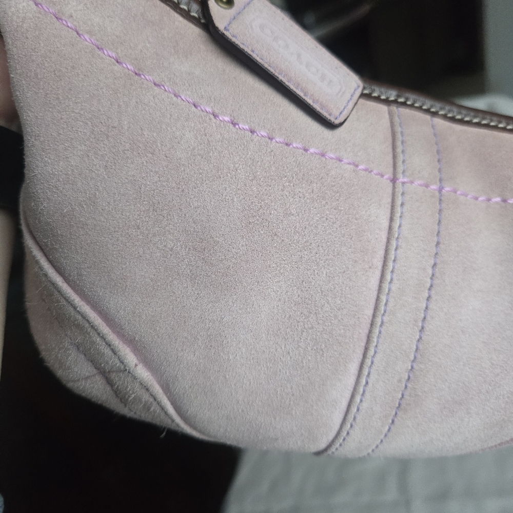 Vintage Y2K Coach Lavender Suede Mini Soho Hobo Shoulder Bag - Picture 10 of 10